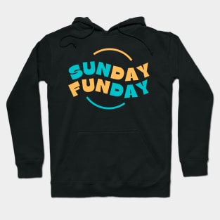 Blue And Yellow Sunday Funday Typography Hoodie